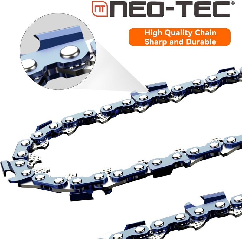 NEO-TEC 14 Inch Chainsaw Chain 3/8" LP Pitch, 0.050" Gauge, 52 Drive Links Fits for Ryobi RY3714 / RY40503 / RY40530/ 40V RY-40503, Fits Husqvarna 120, Echo CS-310,Makita XCU11Z, WORX and more (3 Chains) - Image 5